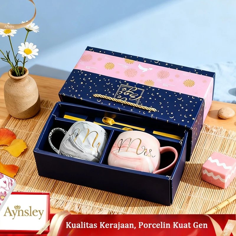 Set kotak gelas keramik couple